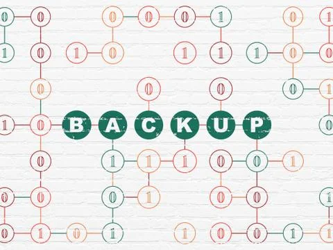Database concept: Backup on wall background Stock Illustration