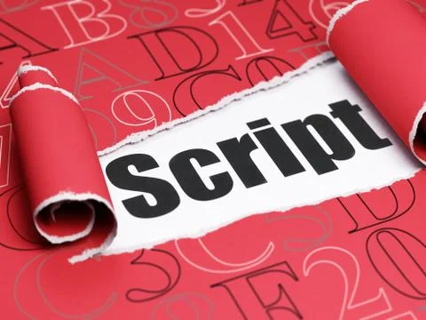 Database concept: black text Script under the piece of  torn pape Stock-Illustration