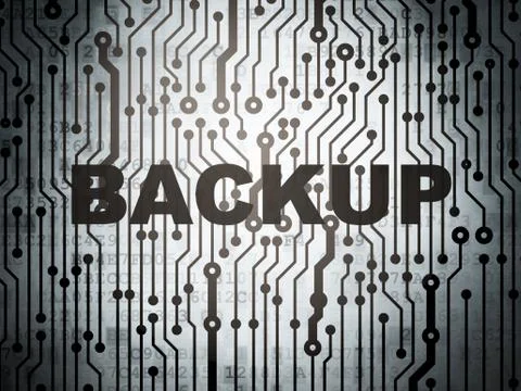 Database concept: circuit board with Backup Stockillustratie