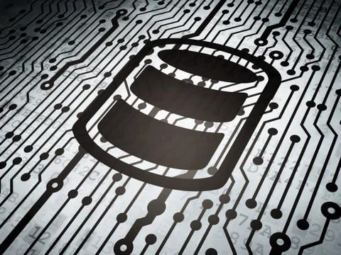 Database concept: circuit board with Database Stock Illustration