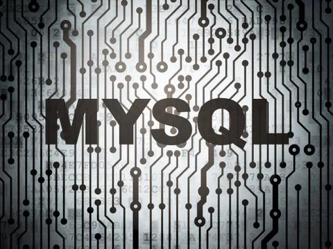 Database concept: circuit board with MySQL イラスト素材