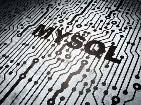 Database concept: circuit board with MySQL イラスト素材