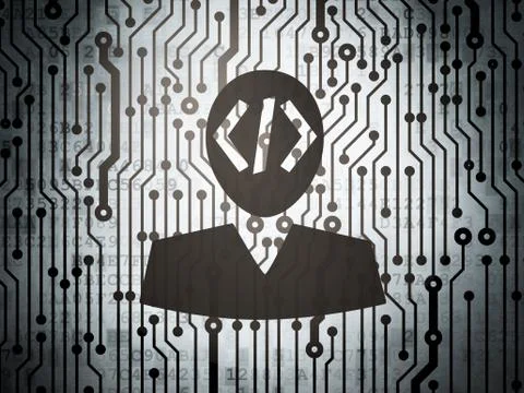 Database concept: circuit board with Programmer イラスト素材