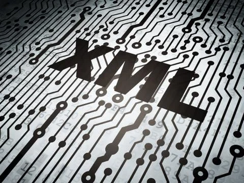 Database concept: circuit board with Xml 스톡 일러스트