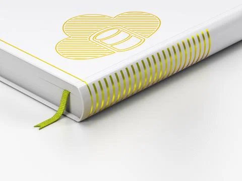 Database concept: closed book, Database With Cloud on white background Stockillustratie