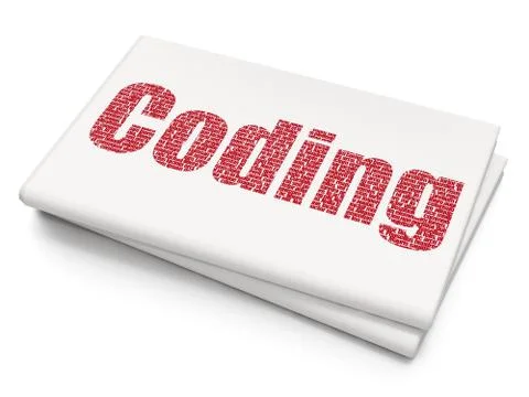 Database concept: Coding on Blank Newspaper background Stock-Illustration
