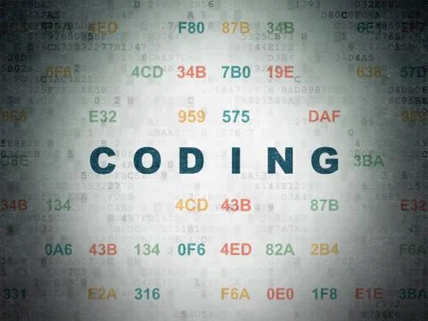 Database concept: Coding on Digital Data Paper background Stock-Illustration