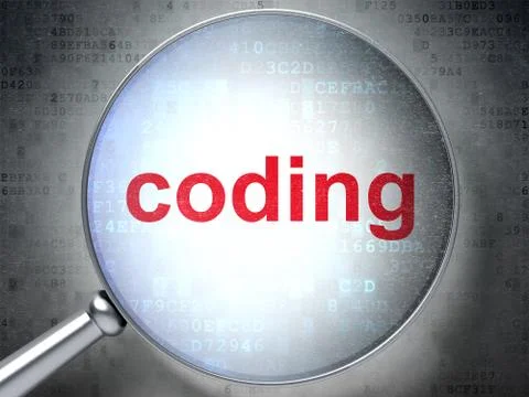 Database concept: Coding with optical glass Stock Illustration