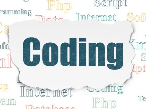 Database concept: Coding on Torn Paper background Stock-Illustration