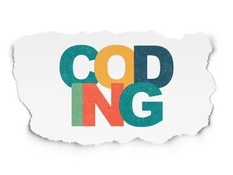 Database concept: Coding on Torn Paper background Stock-Illustration