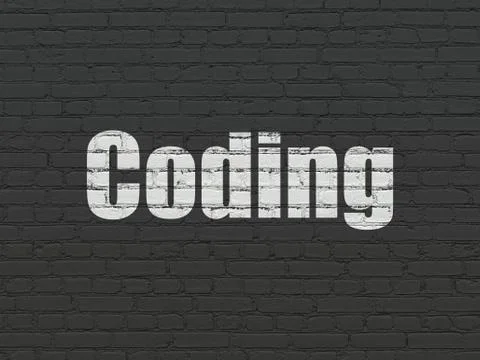 Database concept: Coding on wall background Stock-Illustration