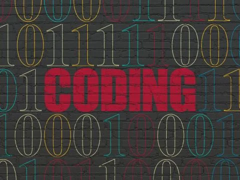 Database concept: Coding on wall background Stock-Illustration