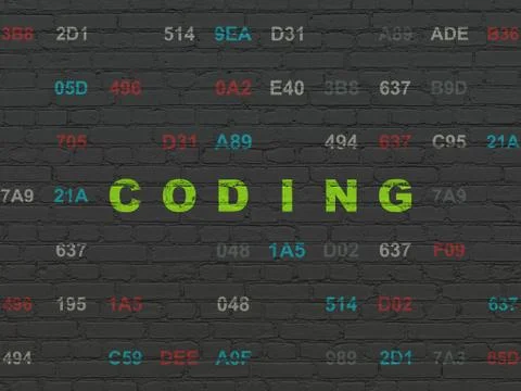Database concept: Coding on wall background Stock-Illustration