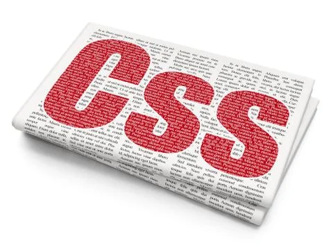 Database concept: Css on Newspaper background Illustrazione stock