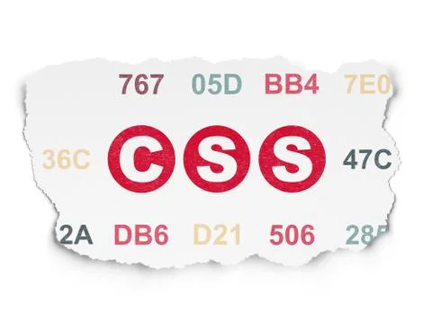 Database concept: Css on Torn Paper background Stock-Illustration
