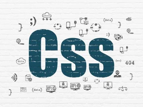 Database concept: Css on wall background Stock Illustration