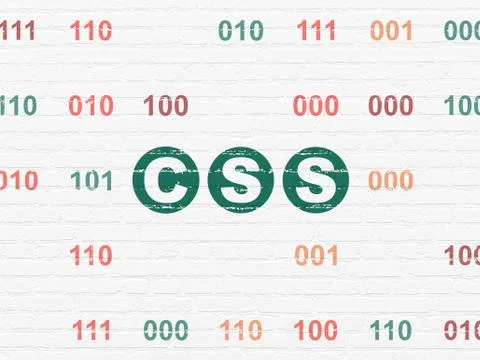 Database concept: Css on wall background 스톡 일러스트