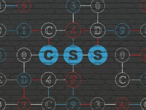 Database concept: Css on wall background 스톡 일러스트