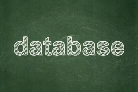 Database concept: Database on chalkboard background 스톡 일러스트