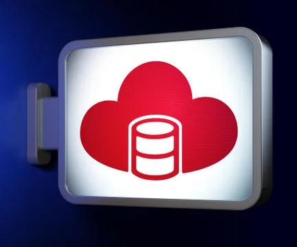 Database concept: Database With Cloud on billboard background Stock-Illustration