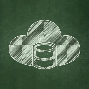 Database concept: Database With Cloud on chalkboard background 스톡 일러스트