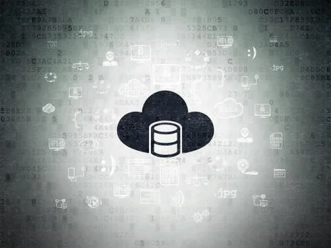 Database concept: Database With Cloud on Digital Data Paper background Stock Illustration