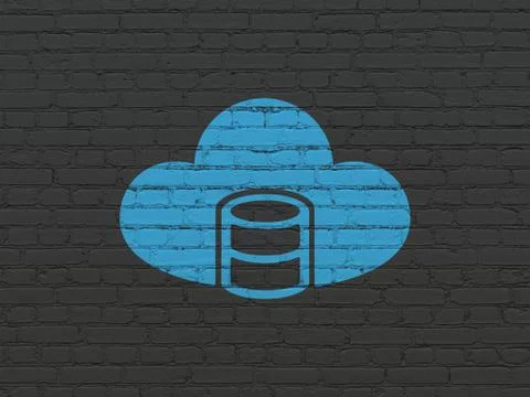Database concept: Database With Cloud on wall background イラスト素材