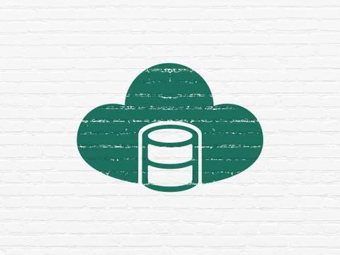 Database concept: Database With Cloud on wall background イラスト素材
