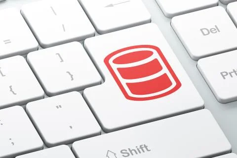 Database concept: Database on computer keyboard background Stock Illustration