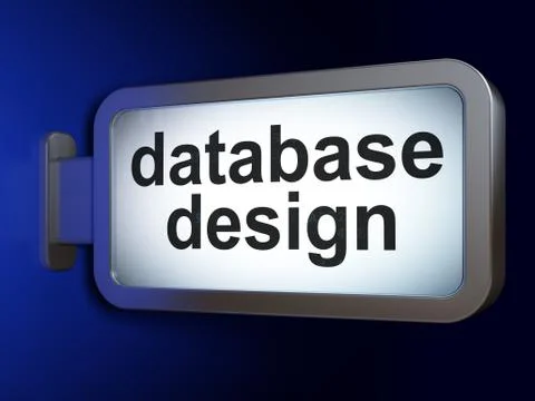 Database concept: Database Design on billboard background 库存插图