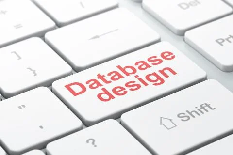 Database concept: Database Design on computer keyboard background Illustrazione stock