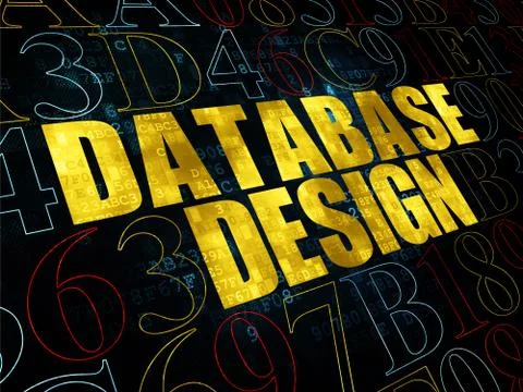 Database concept: Database Design on Digital background Illustrazione stock
