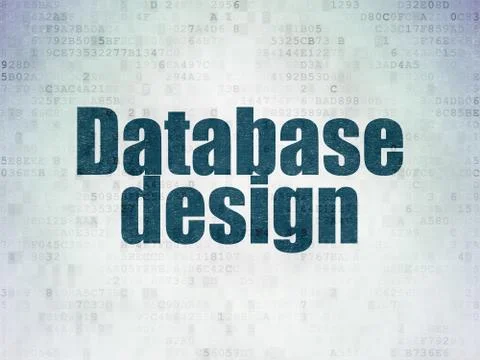 Database concept: Database Design on Digital Paper background Stockillustratie