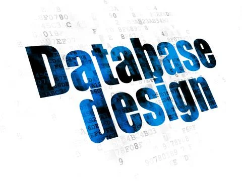 Database concept: Database Design on Digital background 库存插图