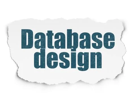 Database concept: Database Design on Torn Paper background Stock Illustration