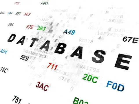 Database concept: Database on Digital background 库存插图