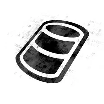 Database concept: Database on Digital background 스톡 일러스트