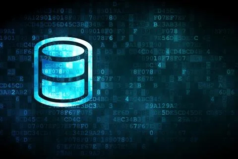Database concept: Database on digital background 스톡 일러스트
