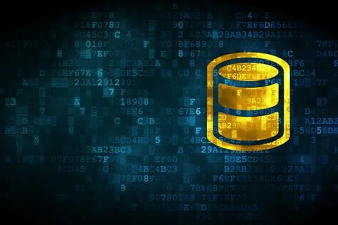 Database concept: Database on digital background Stock Illustration