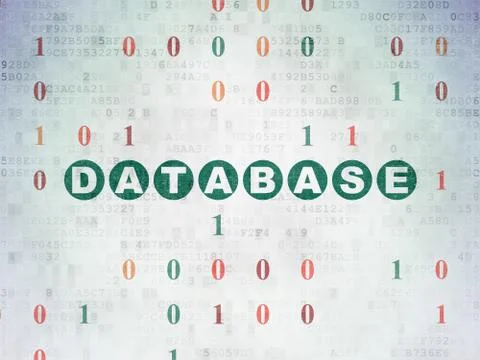 Database concept: Database on Digital Data Paper background Stockillustratie