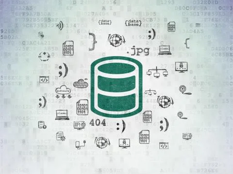 Database concept: Database on Digital Data Paper background Stock Illustration