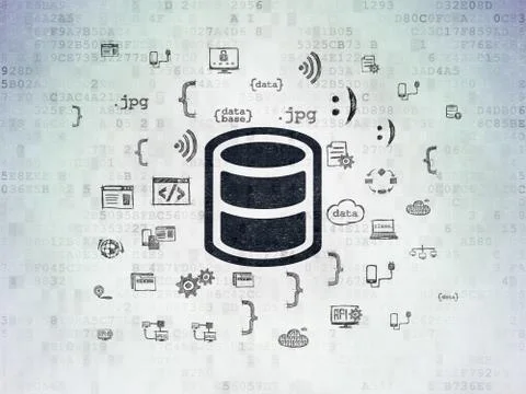 Database concept: Database on Digital Data Paper background Stockillustratie