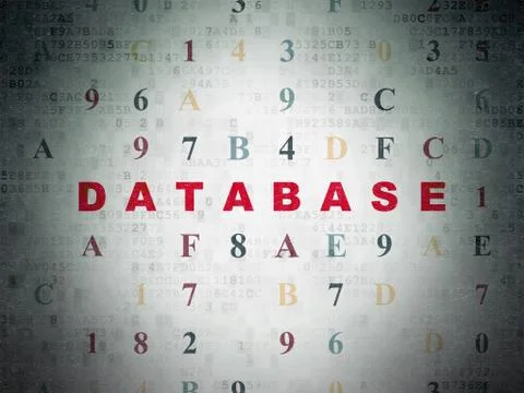Database concept: Database on Digital Data Paper background Illustrazione stock