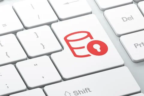 Database concept: Database With Lock on computer keyboard background 스톡 일러스트