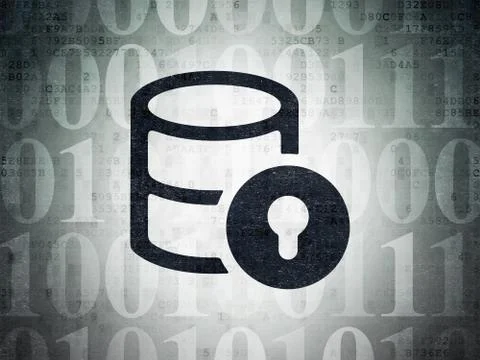 Database concept: Database With Lock on Digital Data Paper background 스톡 일러스트