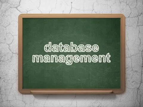 Database concept: Database Management on chalkboard background Stock Illustration