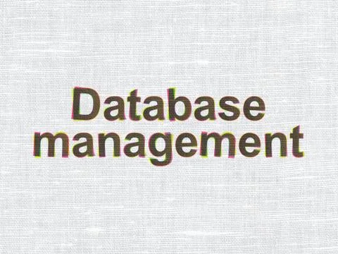 Database concept: Database Management on fabric texture background イラスト素材