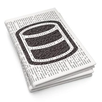Database concept: Database on Newspaper background 스톡 일러스트