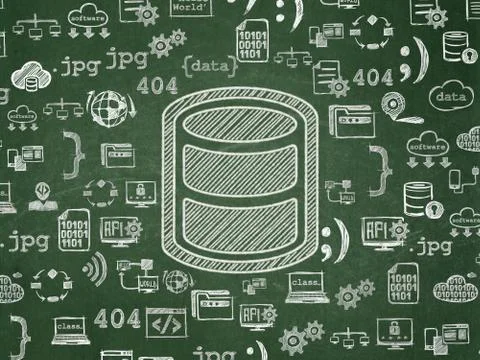 Database concept: Database on School board background Stock Illustration