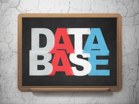 Database concept: Database on School board background Illustrazione stock